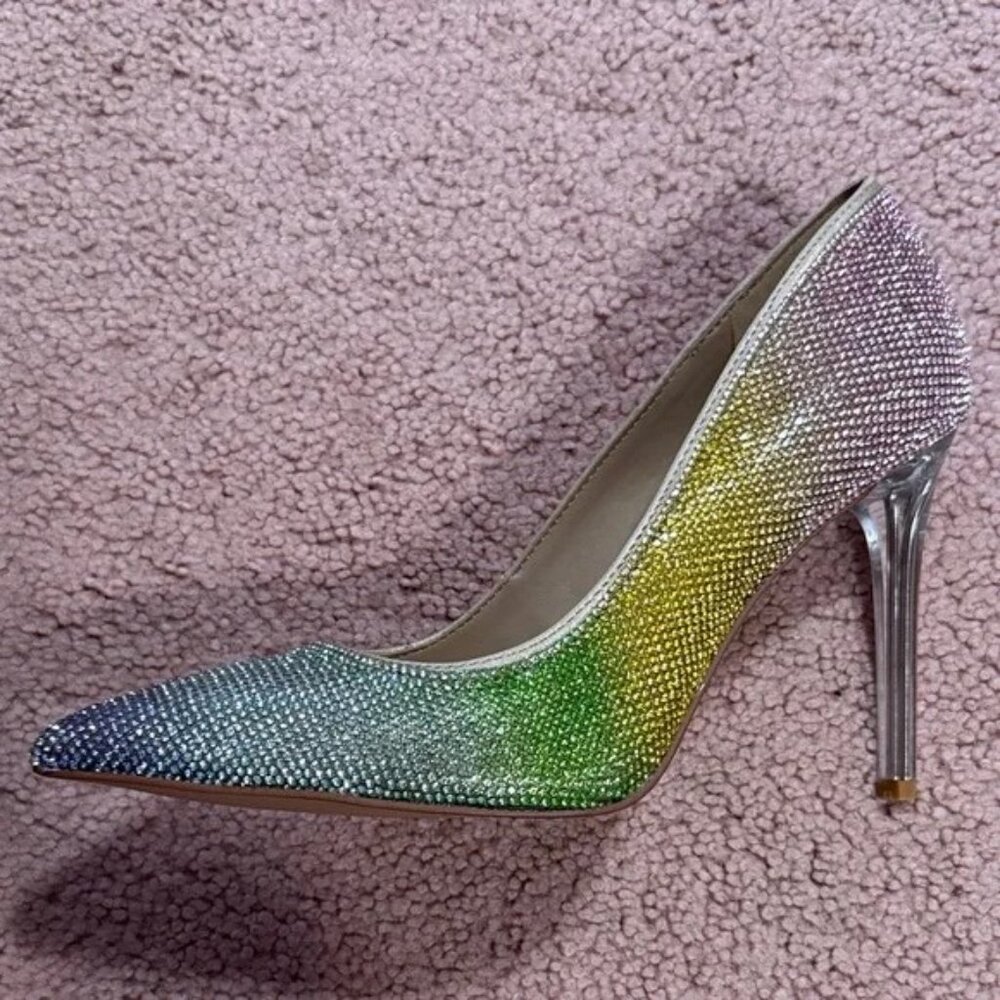 Mix No 6 Rainbow Studded Women's Stiletto Heels - Picture 4 of 4